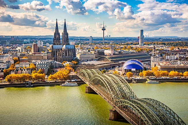 Vista aerea della città di Colonia