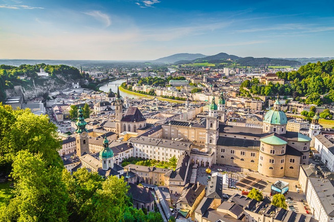 Vista panoramica della città di Salisburgo