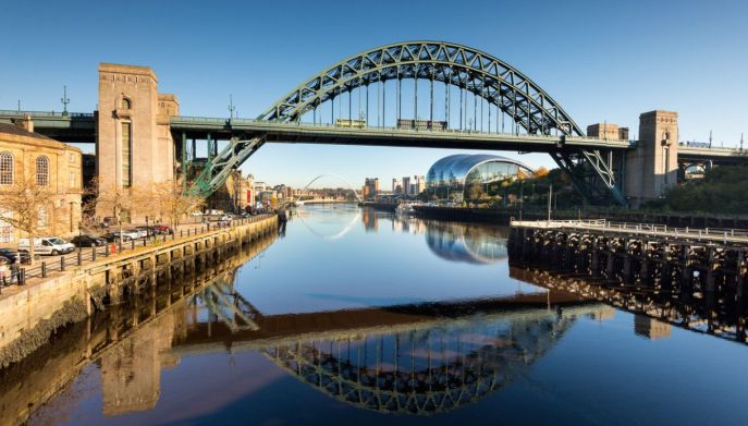 Tyne Bridge sul fiume Tyne, Newcastle