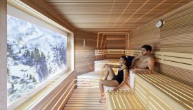 Apre la prima sauna cinema nelle terme delle Dolomiti