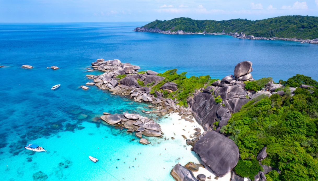 Veduta aerea delle Isole Similan, in Thailandia a Khao Lak