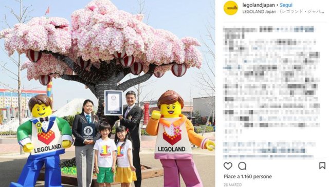 Un albero di ciliegio fatto da 800.000 pezzi LEGO è entrato nei Guinness  World Records