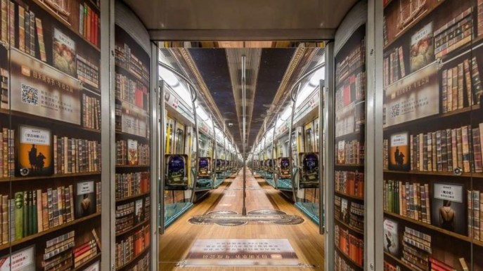 La mega biblioteca di audiolibri sulla metro di Pechino