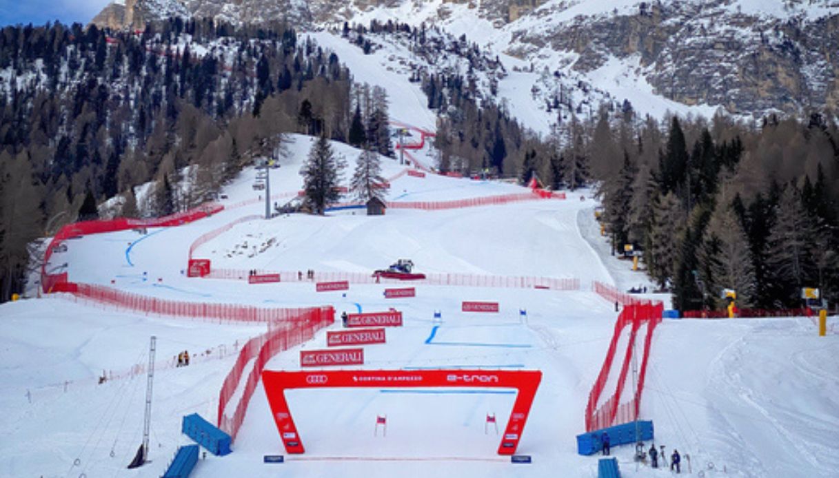 Pista da sci Olympia delle Tofane, per la Coppa del Mondo di sci a Cortina