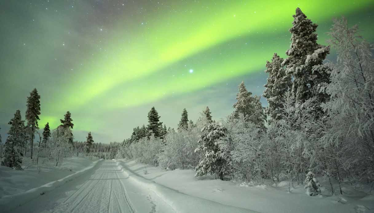 Il fenomeno dell'aurora boreale in Lapponia