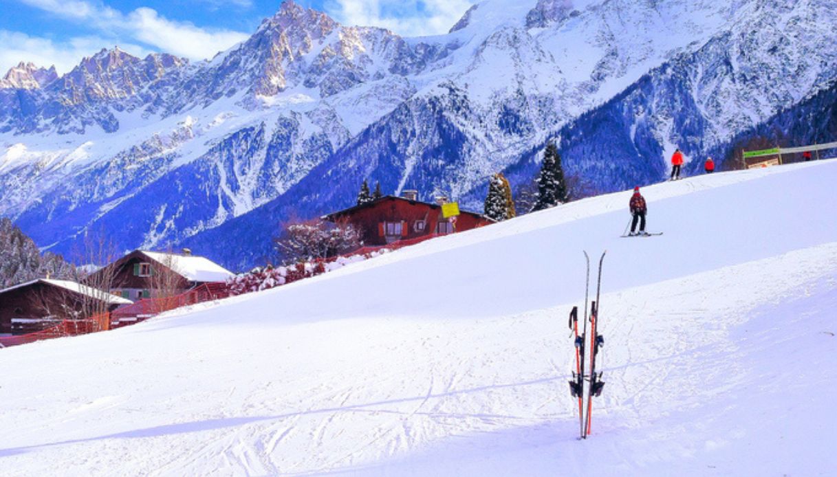 Pista da sci di Chamonix in Francia, facilmente raggiungibile senza auto