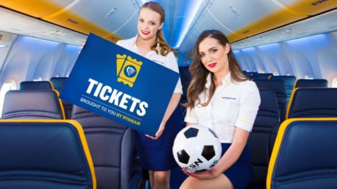 Ryanair: al via la vendita di biglietti per eventi sportivi