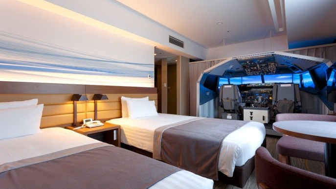 In Giappone c’è un hotel in cui è possibile dormire con un simulatore di volo in camera