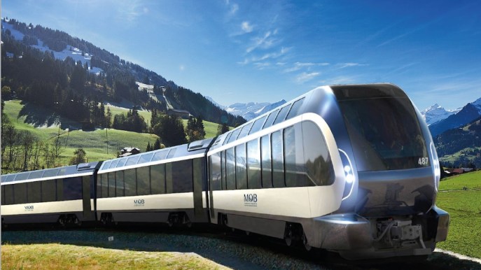 Il nuovo treno di Pininfarina tra le più belle mete svizzere