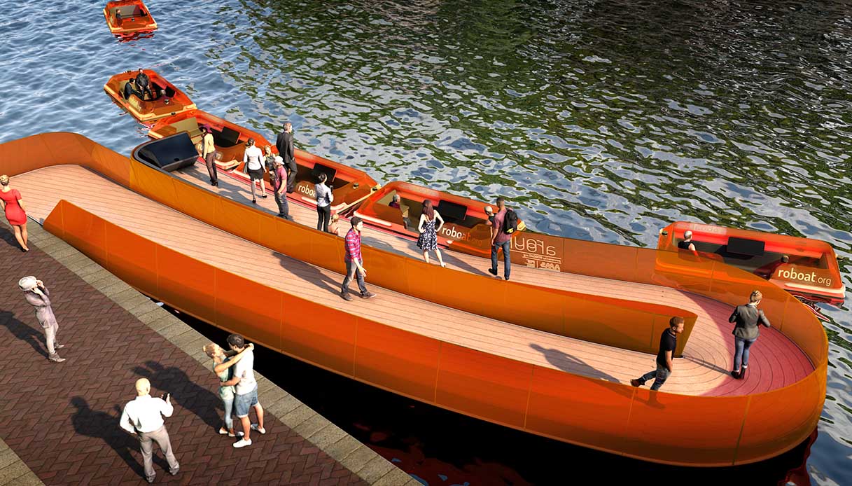 Amsterdam, il primo ponte dinamico fatto di barche autonome