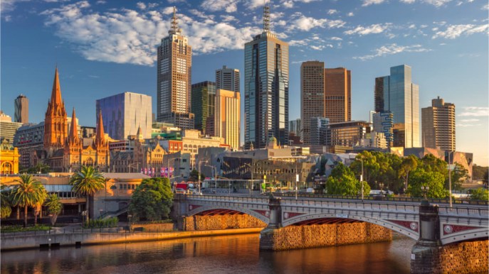 La bellissima città di Melbourne, in Australia