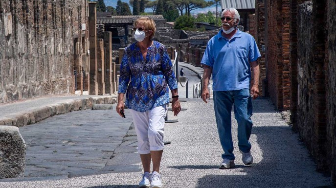 La coppia americana che ha atteso due mesi in lockdown per visitare Pompei