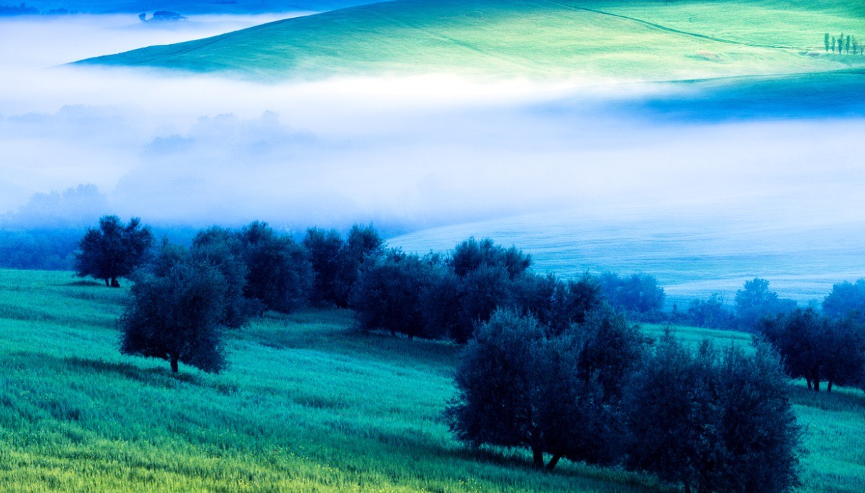 val d'orcia nebbia