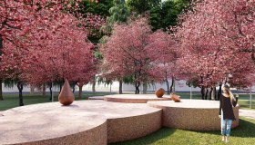 Fiori di ciliegio e sculture cosmiche: anche Milano ha il suo giardino zen