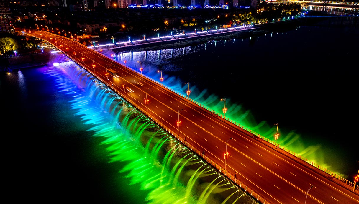 Music fountain bridge, Yongji 
