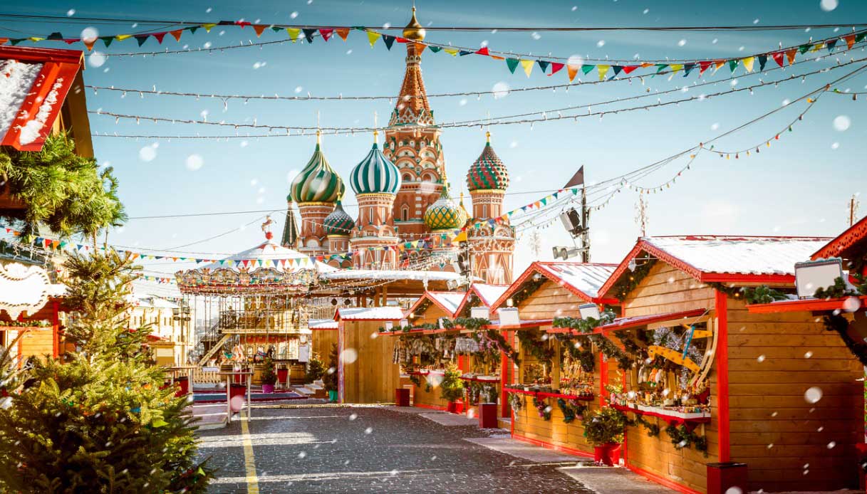 Piazza Rossa durante il periodo di Natale, Mosca