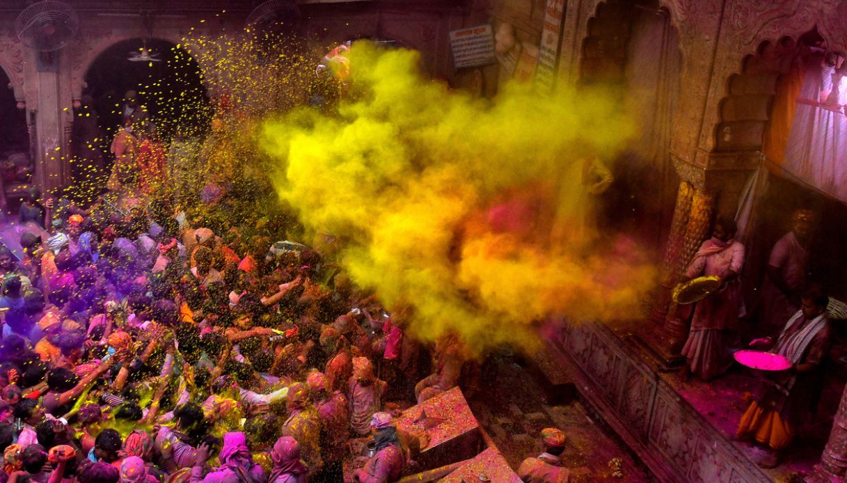 Holi Festival, Tempio Bankey Bihari, Vrindavan