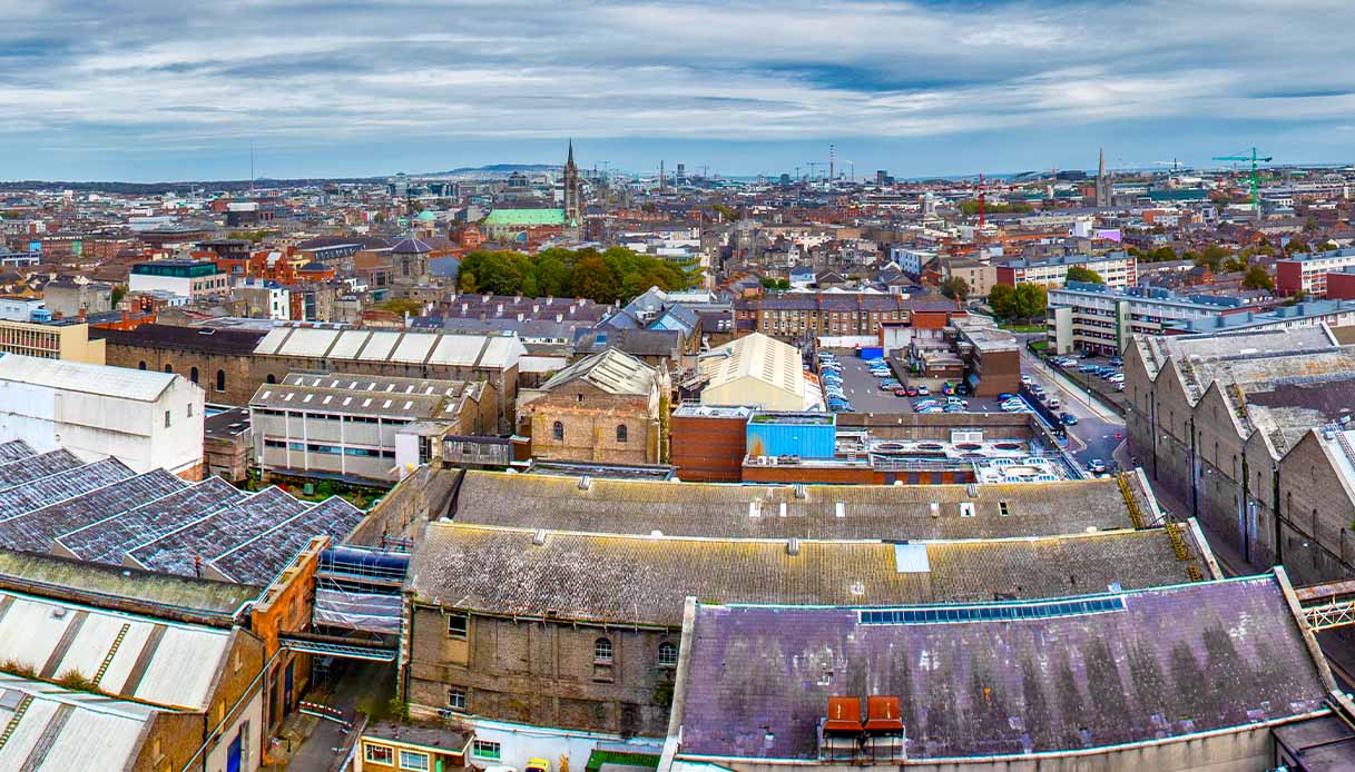 Vista panoramica di Dublino dal Gravity Bar