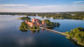 Il Castello in Lituania sul lago Galve