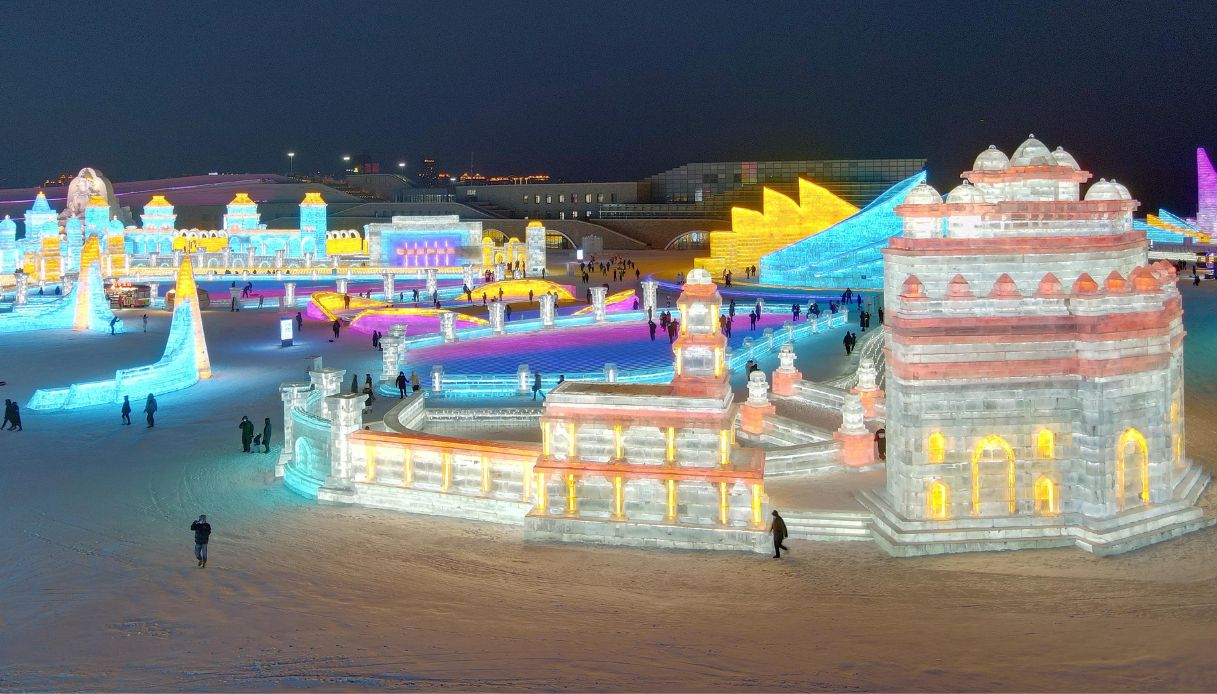 Veduta notturna di Harbin