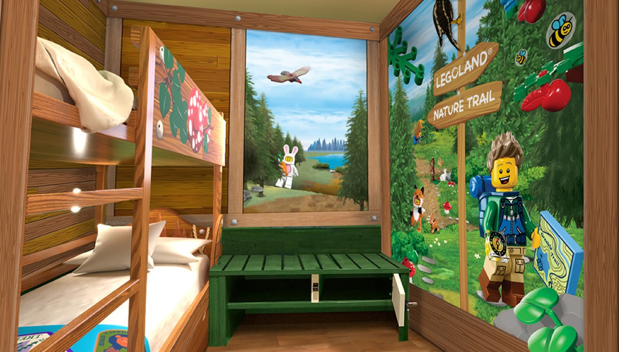 L'area bambini nella camera del Forest Adventure Lodge a Legoland