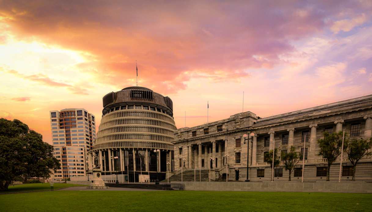 beehive wellington sunset