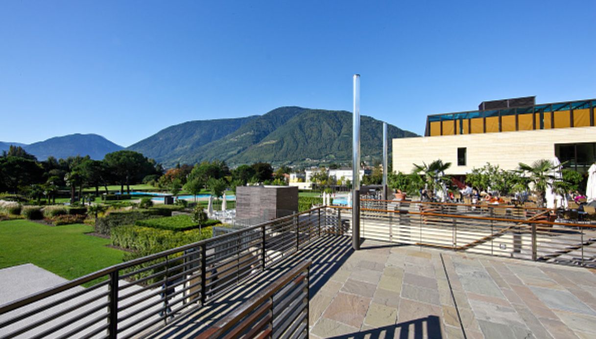 Vista delle famose terme di Merano, in Alto Adige