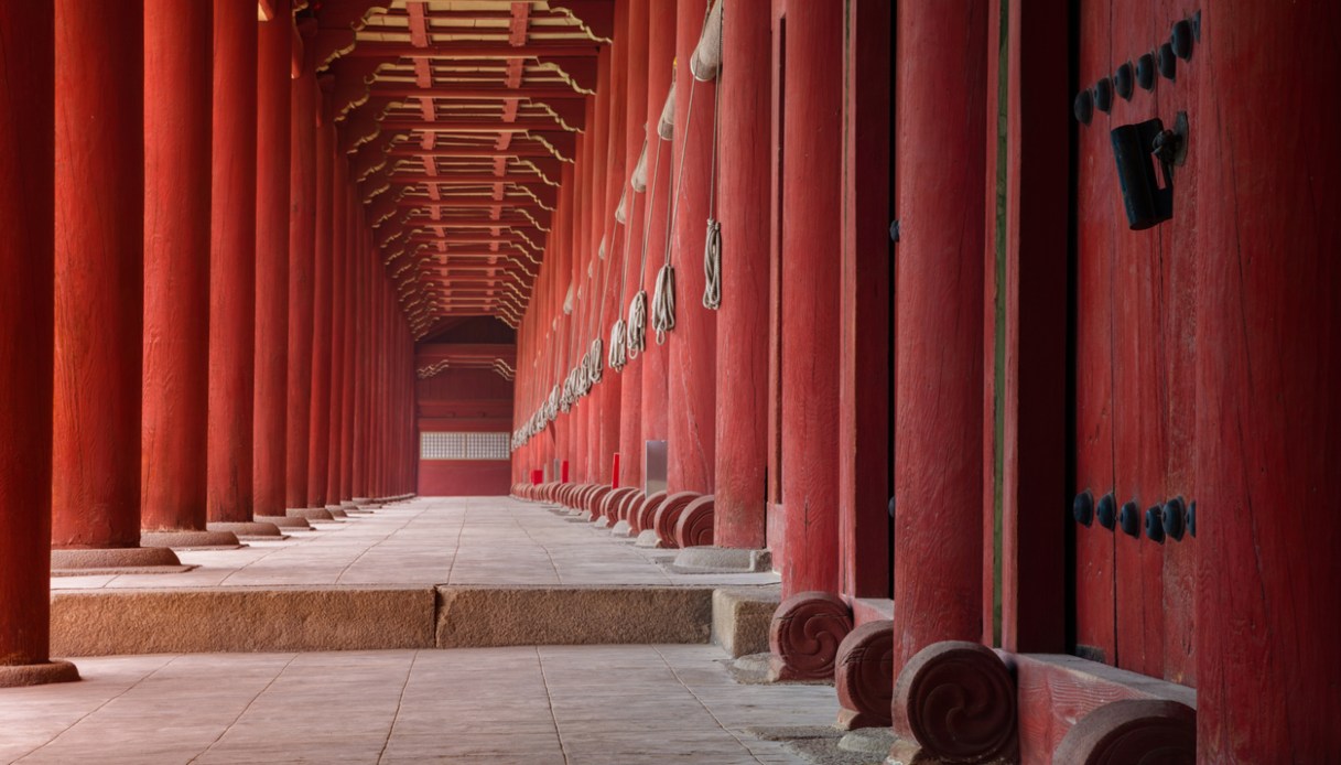 Dettaglio dello Jongmyo Shrine a Seul