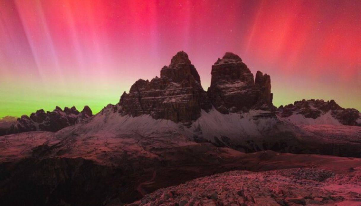 Aurora boreale Dolomiti