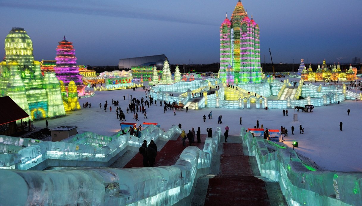 Città di ghiaccio di Harbin, in Cina