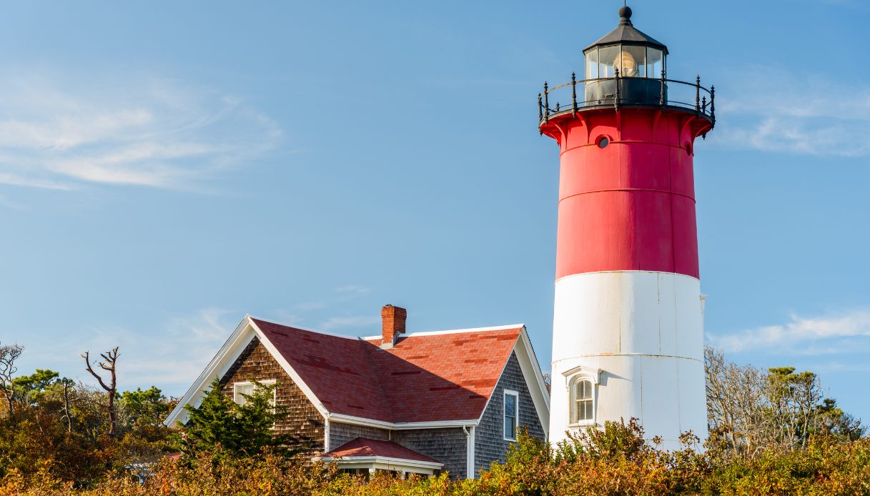 Faro di Nauset Beach a Cape Cod, Massachusetts