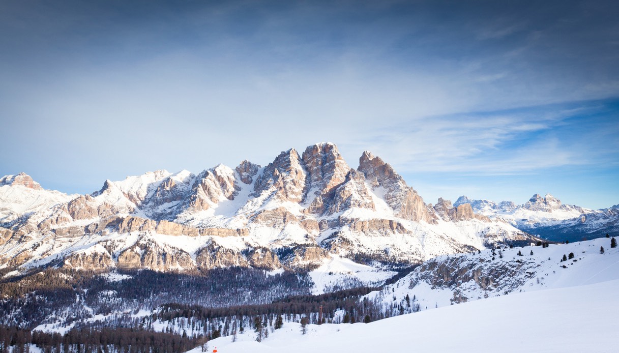 Monte Cristallo innevato a Cortina d'Ampezzo