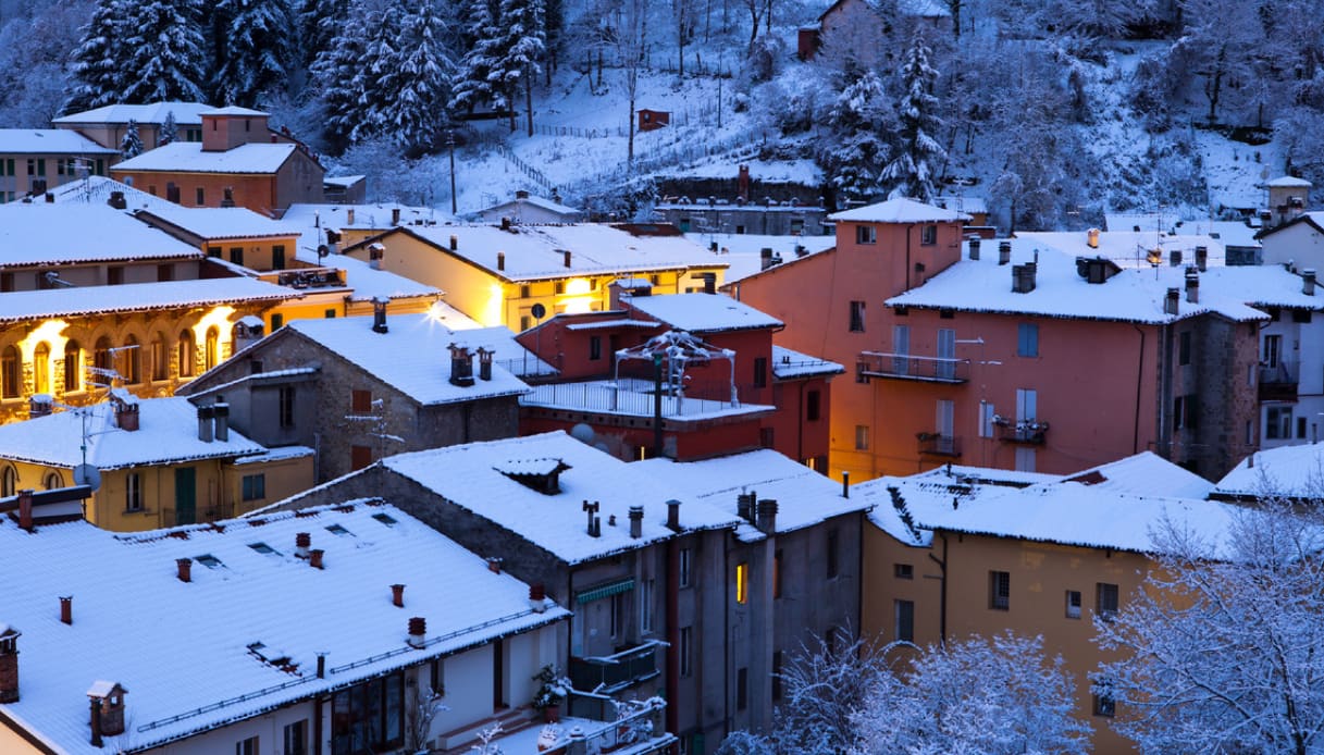 Porretta Terme, il paese in inverno