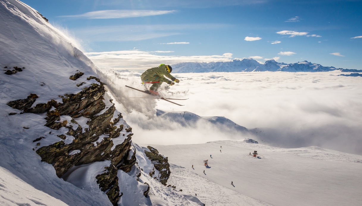 Sciatore a Verbier, Svizzera