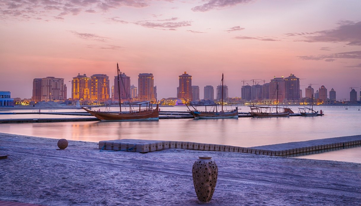 Katara Beach al tramonto, Doha