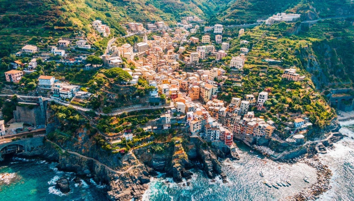 vista aerea delle Cinque Terre