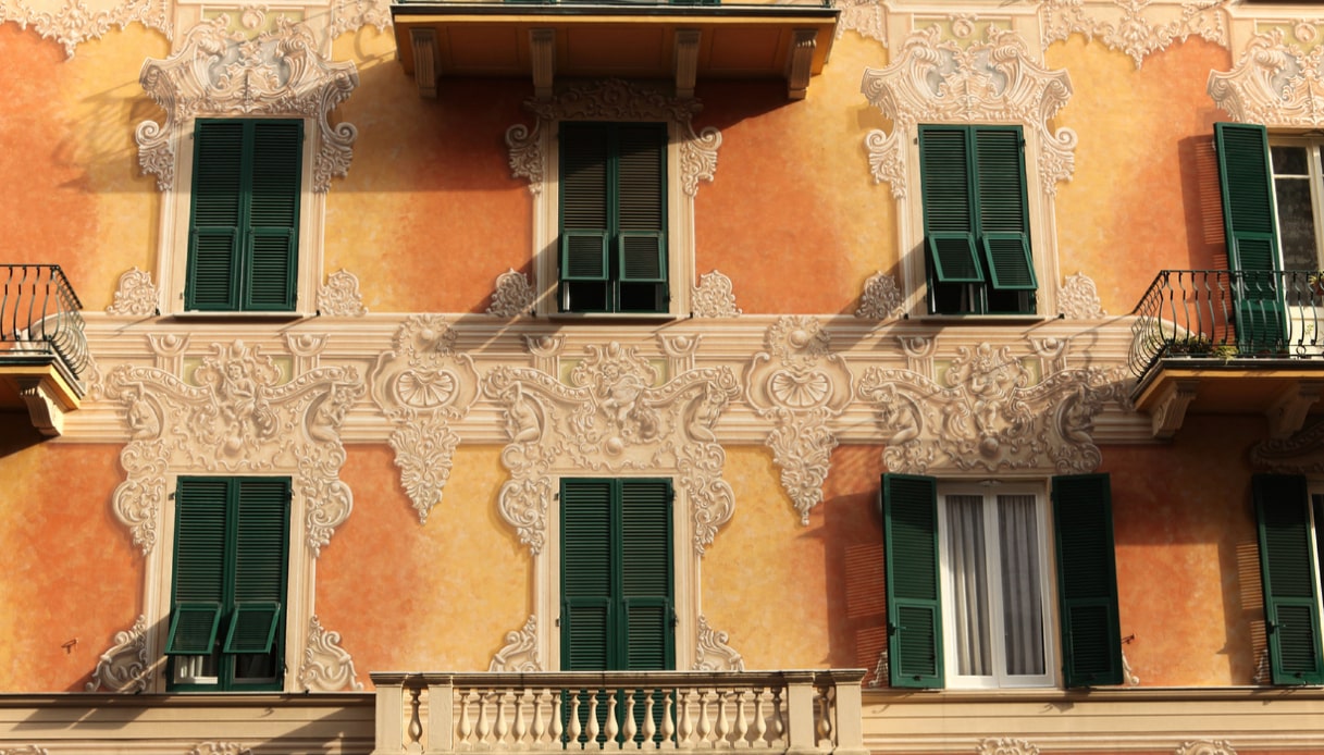 Facciata di un palazzo a Chiavari