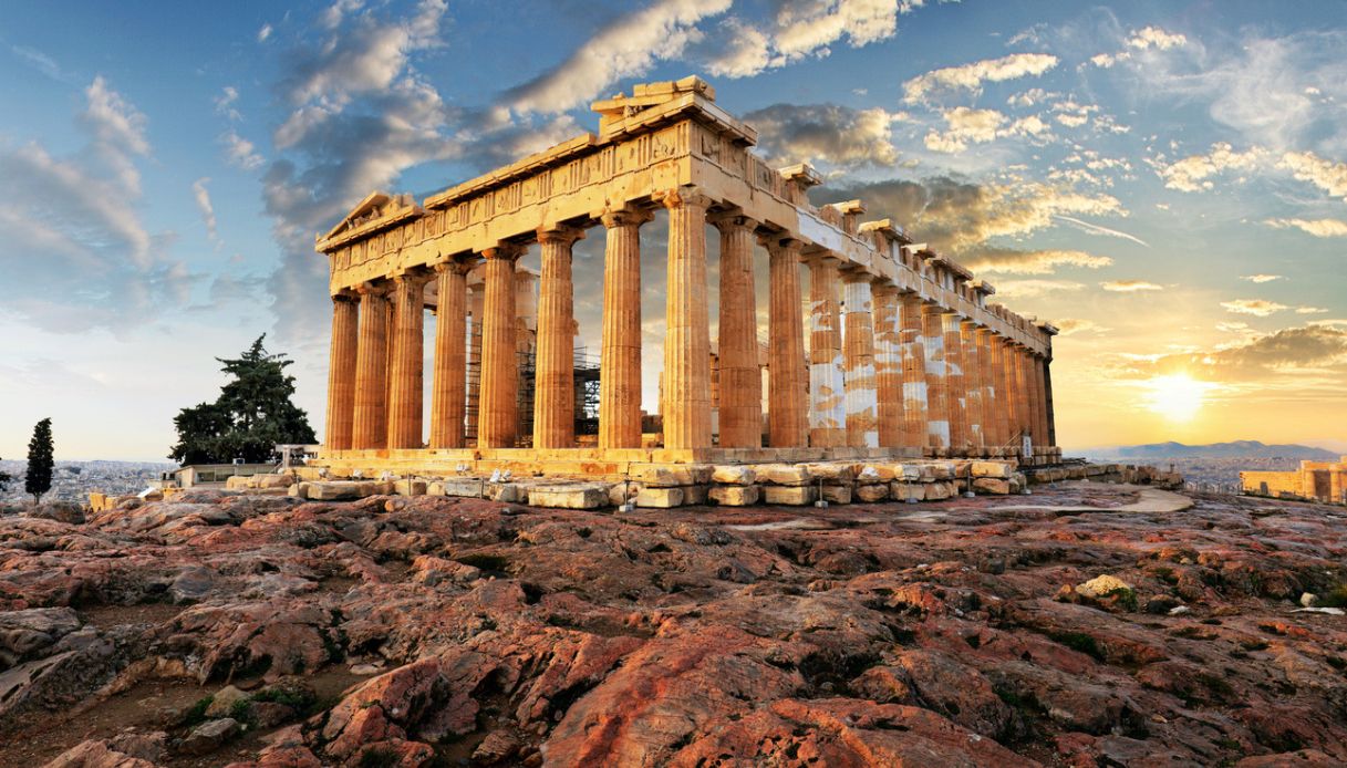 Acropoli e Partenone al tramonto, Atene
