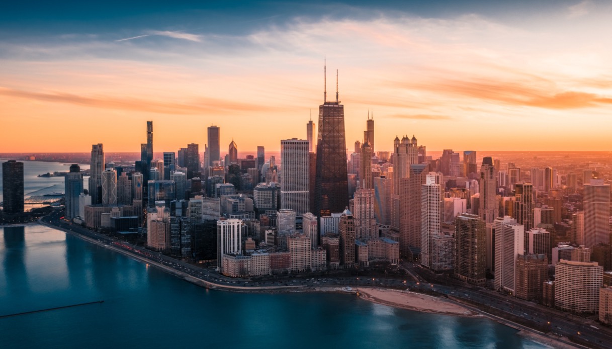 Chicago al tramonto