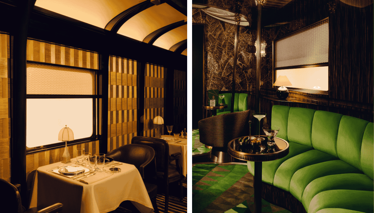 Il salone bar e ristorante sull'Orient Express