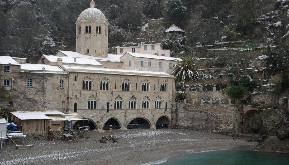 Abbazia di San Fruttuoso innevata