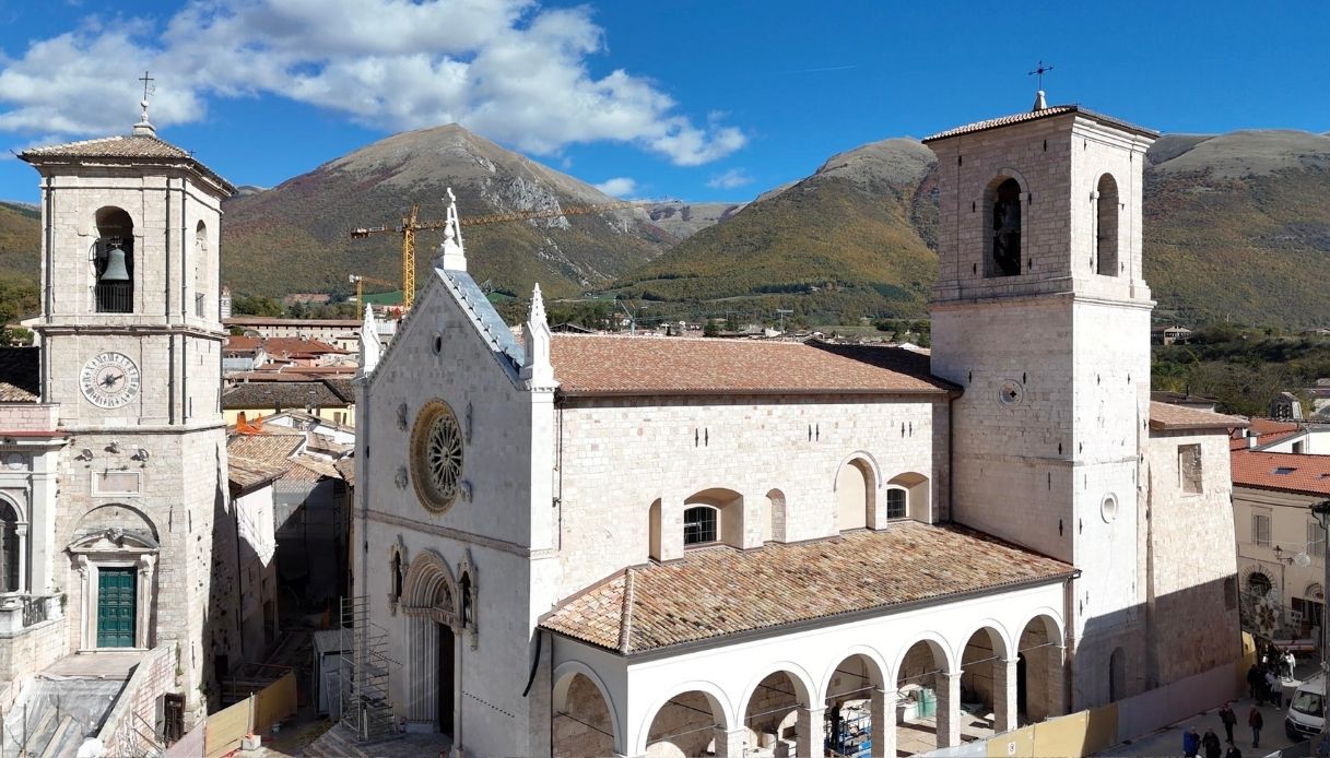 La Basilica di San Benedetto a Norcia dopo il lavoro di restauro