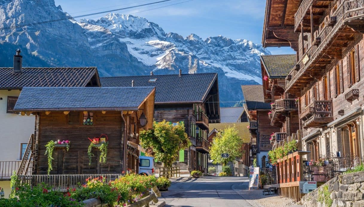 Scorcio del villaggio svizzero di Champéry
