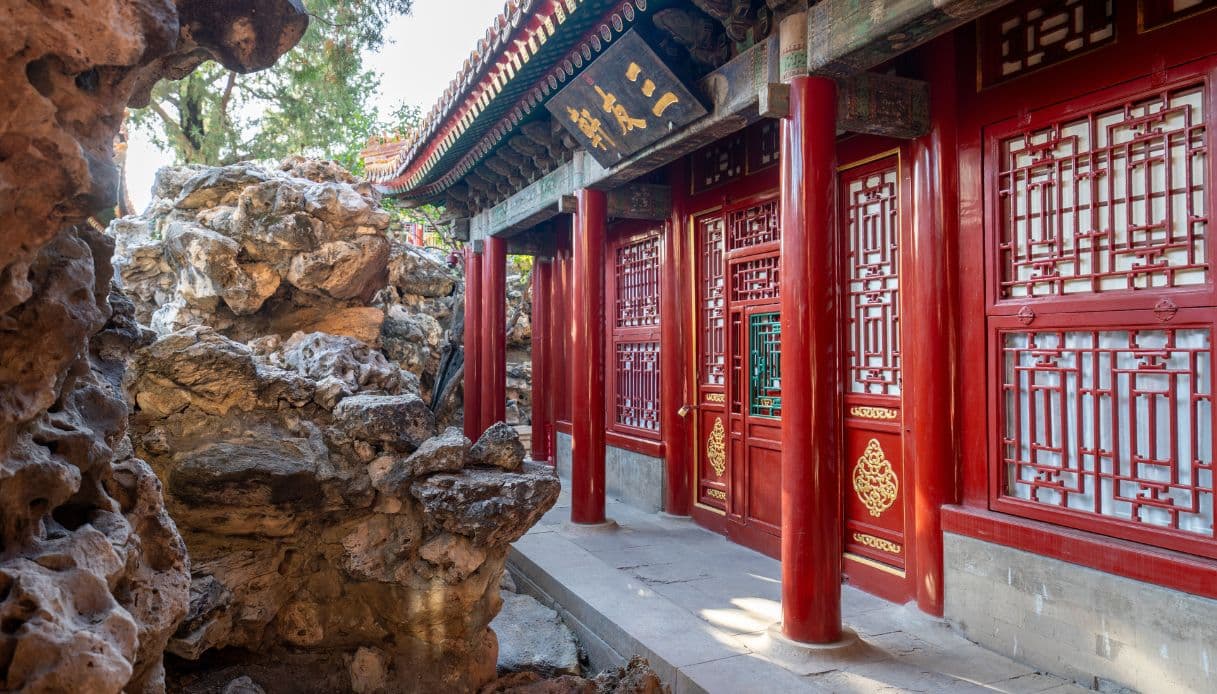Esterno restaurato del Giardino Qianlong, Città Proibita, Pechino