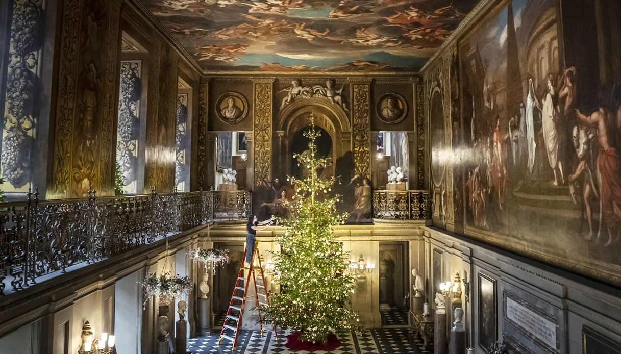Chatsworth House addobbata a Natale