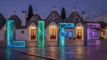 Alberobello, la Città dei Trulli, si veste di luce per le feste di Natale