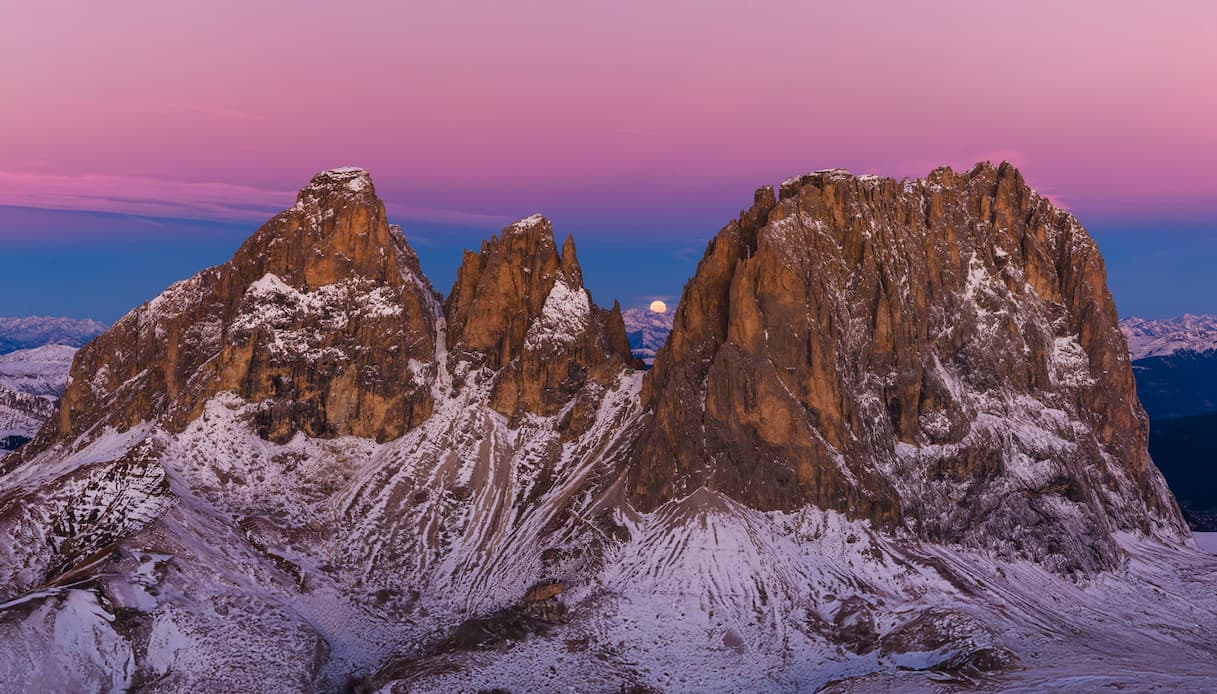 Luna piena, Superluna del Lupo, Dolomiti