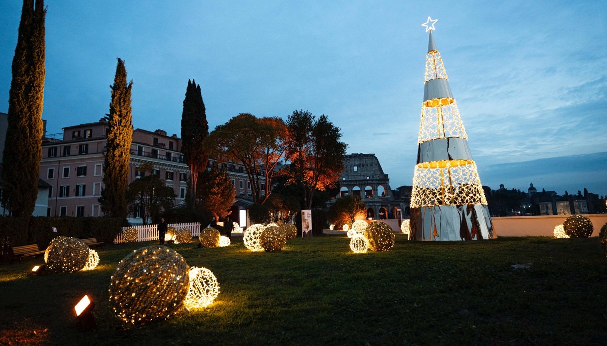 Luci di Natale a Villa Silvestri Rivaldi, Roma