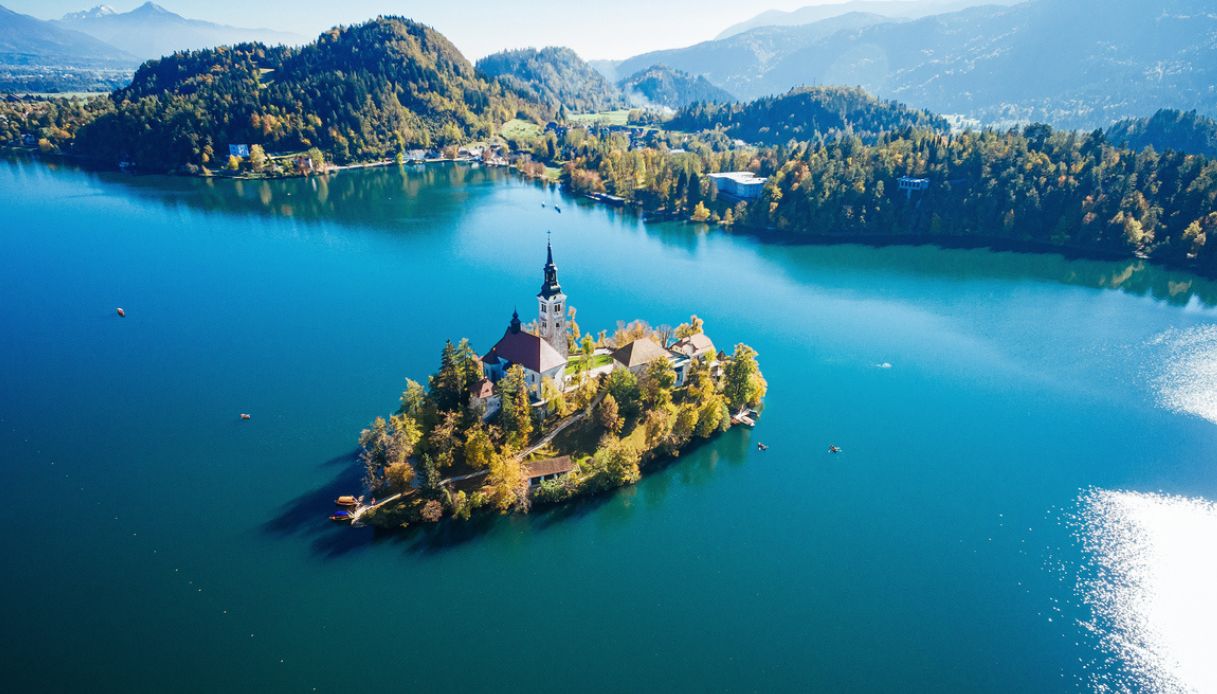 Veduta panoramica del Lago di Bled in Slovenia