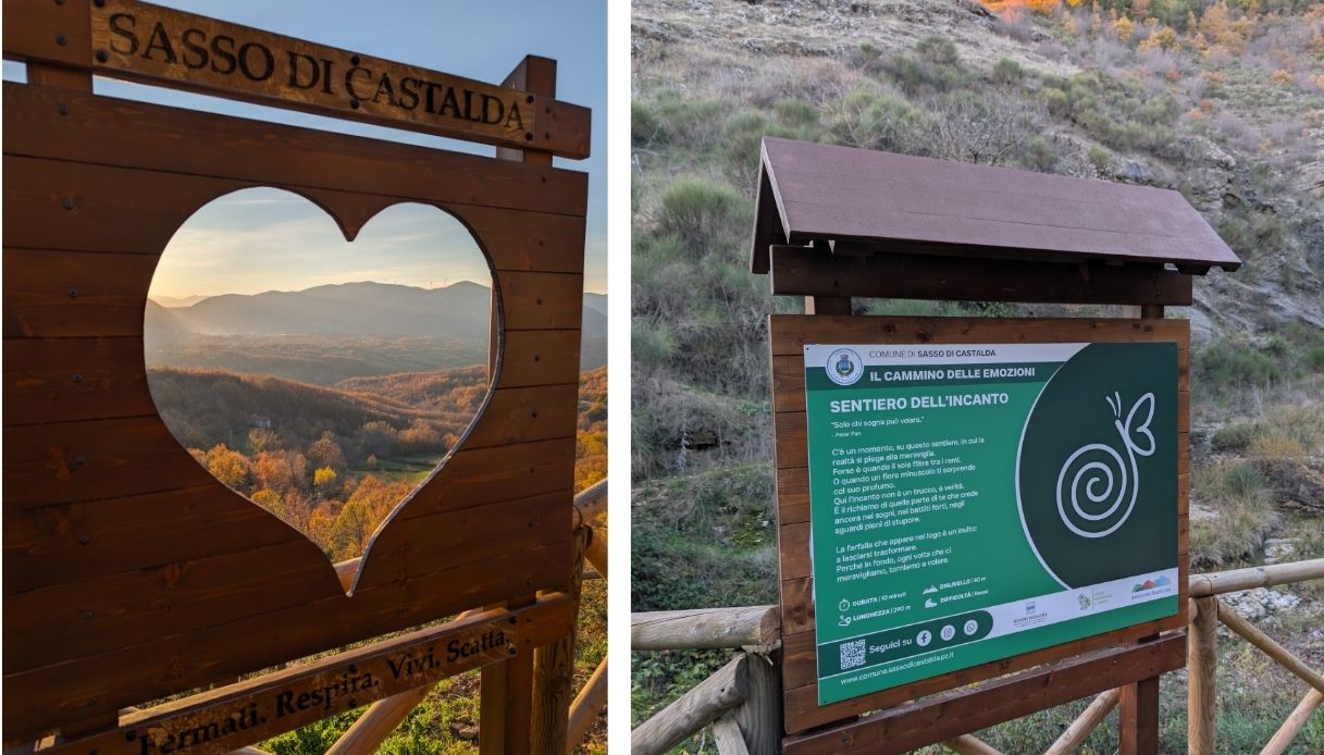Cartelli del Cammino delle Emozioni a Sasso di Castalda
